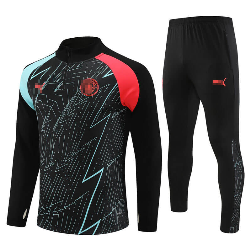 Sudadera Entrenamiento Manchester City 2023/2024 Kit Negro/Verde/Rojo